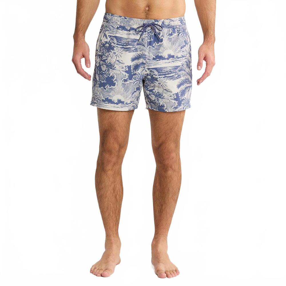 NEW FAIR HARBOR bungalow swim trunks in silver palms